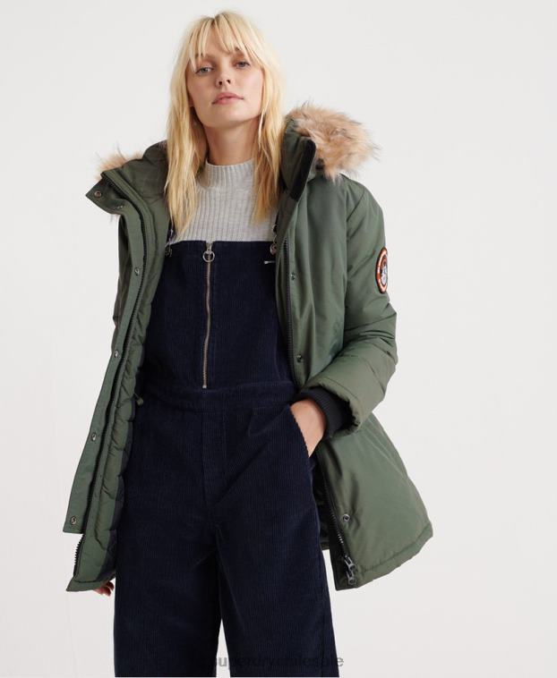 mujer Superdry verde chamarra parka ashley everest 2R68Z5716