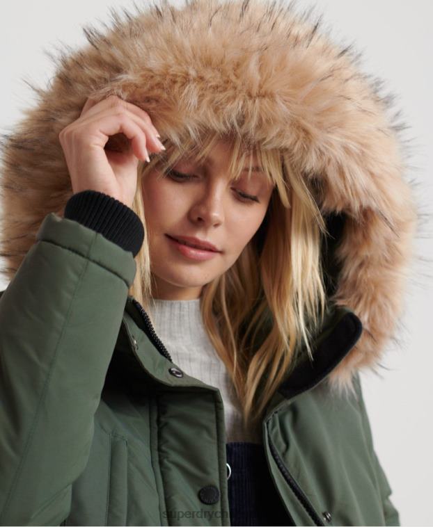mujer Superdry verde chamarra parka ashley everest 2R68Z5716