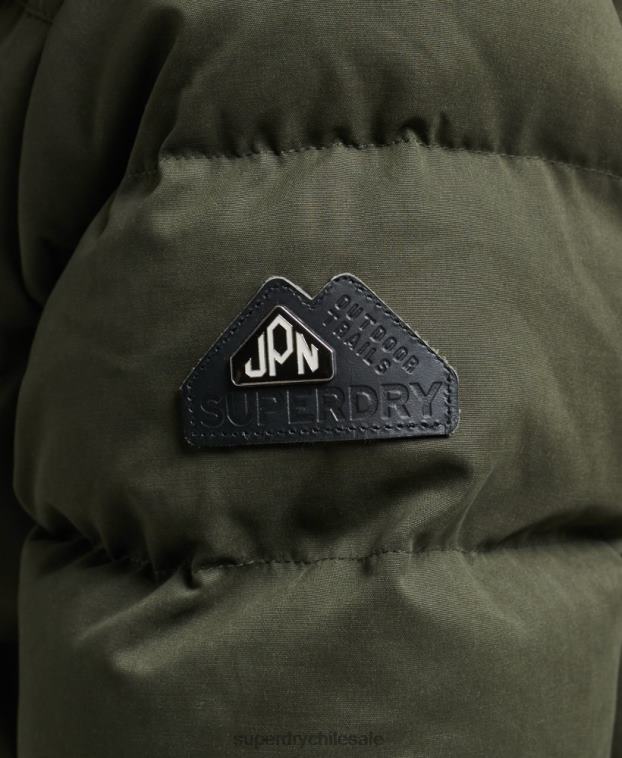 mujer Superdry verde chamarra parka de expedición de microfibra 2R68Z3653