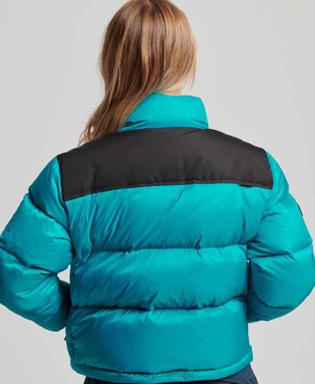 mujer Superdry verde chaqueta acolchada con código sportstyle 2R68Z5631