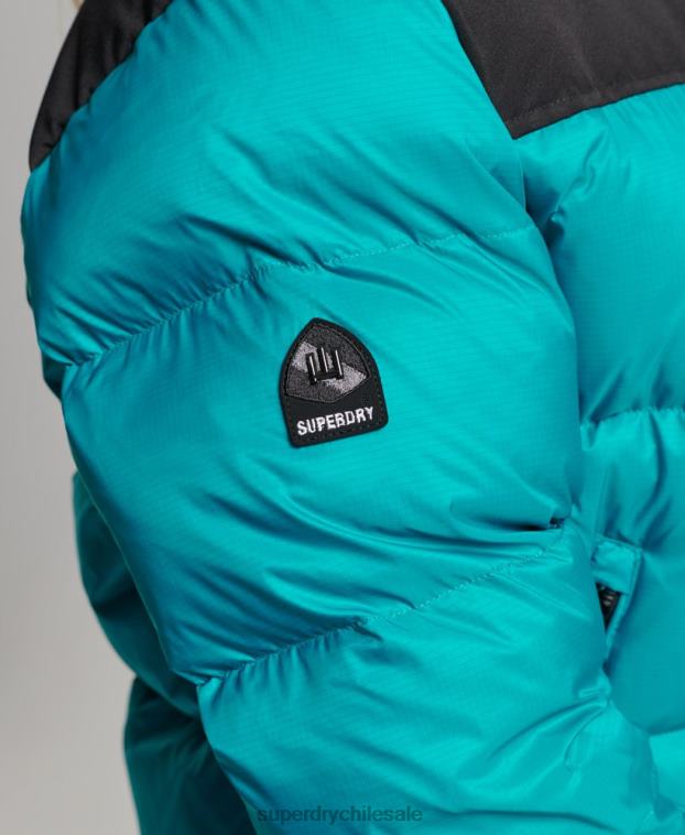 mujer Superdry verde chaqueta acolchada con código sportstyle 2R68Z5631