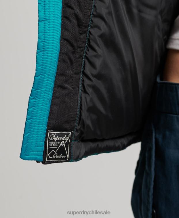 mujer Superdry verde chaqueta acolchada con código sportstyle 2R68Z5631