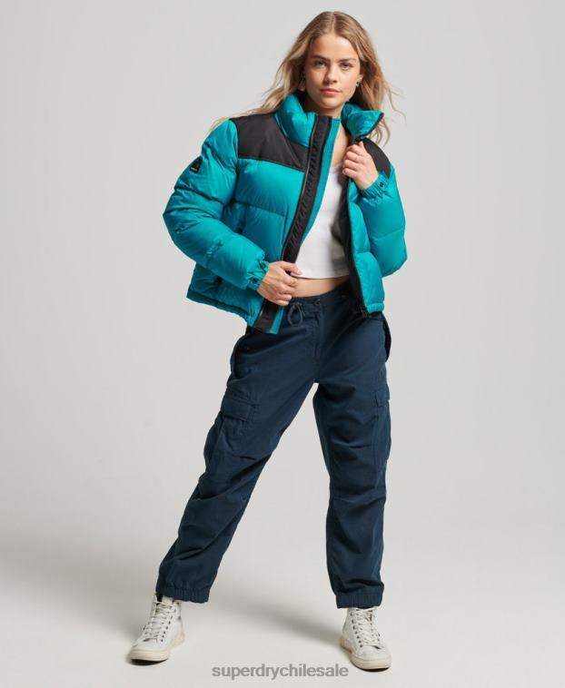 mujer Superdry verde chaqueta acolchada con código sportstyle 2R68Z5631