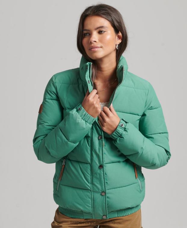 mujer Superdry verde chaqueta acolchada de montaña vintage 2R68Z3608