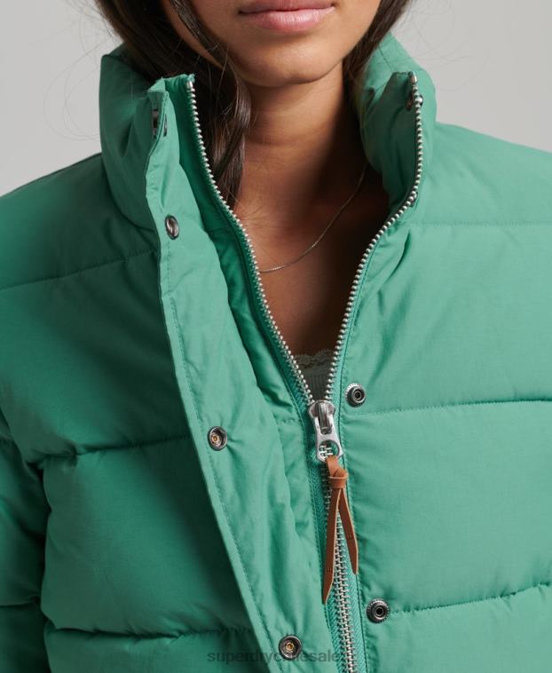 mujer Superdry verde chaqueta acolchada de montaña vintage 2R68Z3608