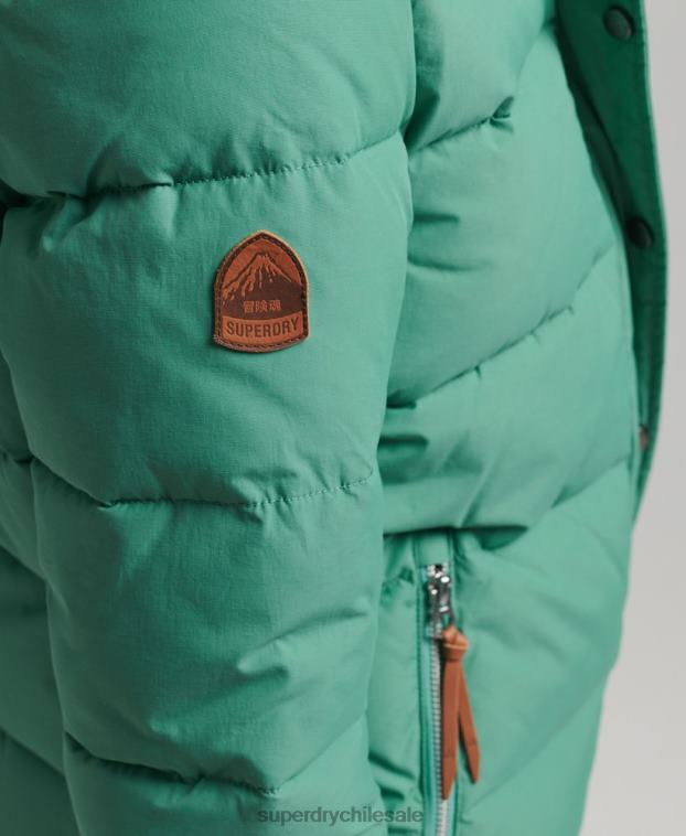 mujer Superdry verde chaqueta acolchada de montaña vintage 2R68Z3608
