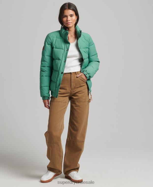mujer Superdry verde chaqueta acolchada de montaña vintage 2R68Z3608