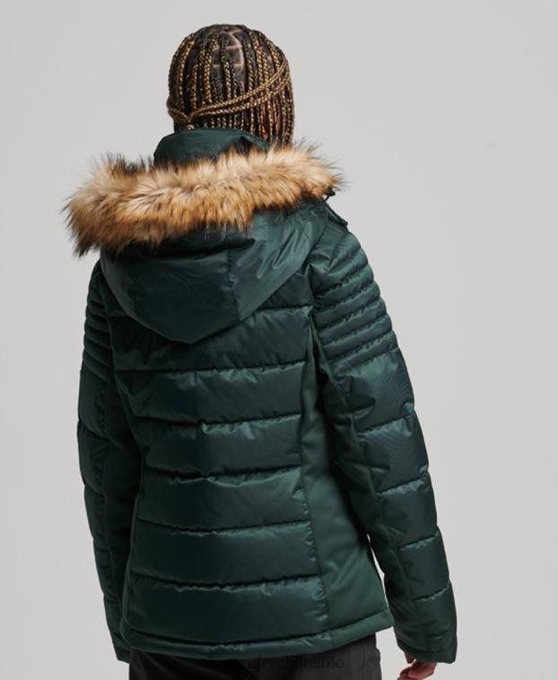 mujer Superdry verde chaqueta acolchada de nieve de lujo 2R68Z3680