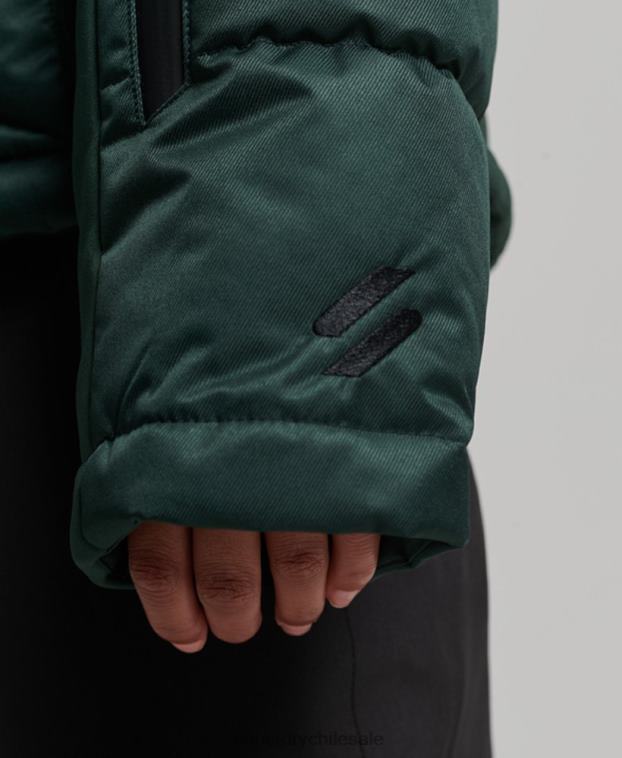 mujer Superdry verde chaqueta acolchada de nieve de lujo 2R68Z3680