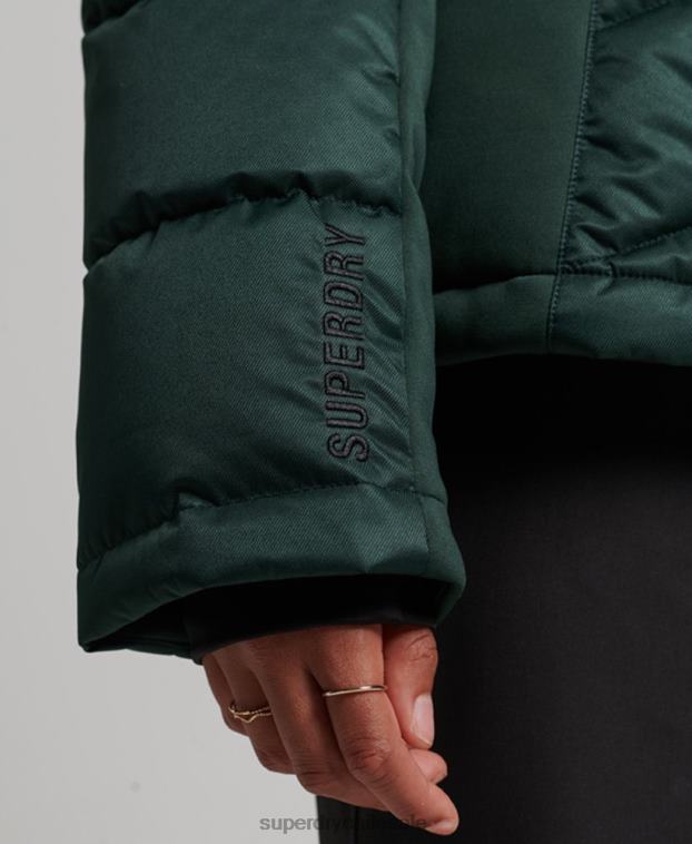 mujer Superdry verde chaqueta acolchada de nieve de lujo 2R68Z3680