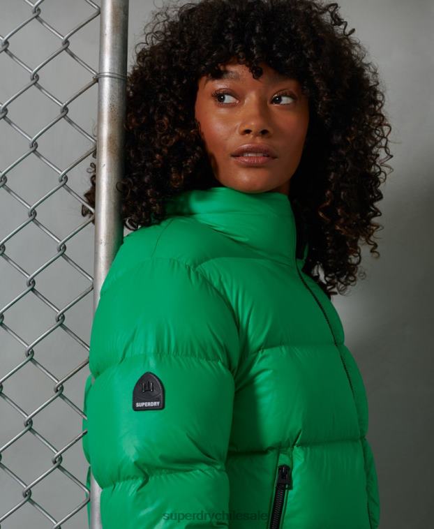 mujer Superdry verde chaqueta acolchada de plumón alpino de lujo 2R68Z5674
