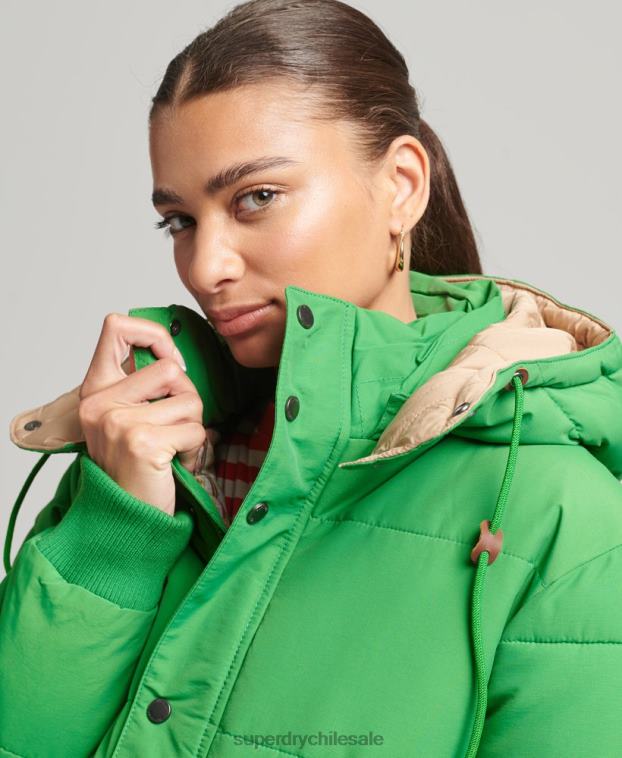 mujer Superdry verde chaqueta acolchada oversize de montaña 2R68Z5453