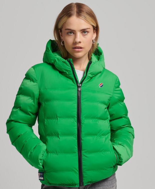 mujer Superdry verde chaqueta acolchada termosellada 2R68Z5626
