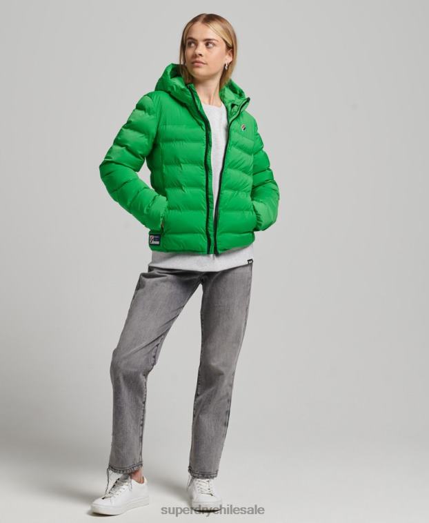mujer Superdry verde chaqueta acolchada termosellada 2R68Z5626