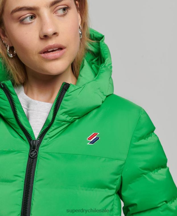 mujer Superdry verde chaqueta acolchada termosellada 2R68Z5626