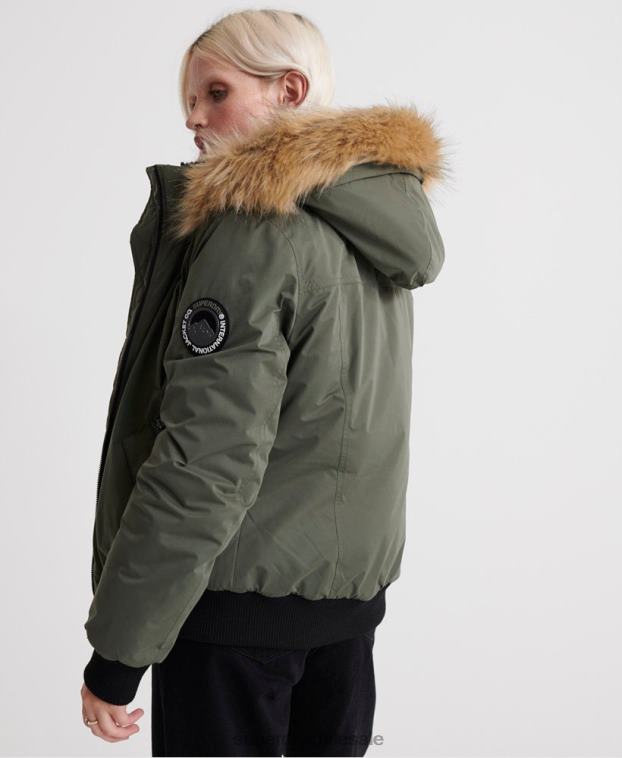 mujer Superdry verde chaqueta bomber de microfibra 2R68Z5711