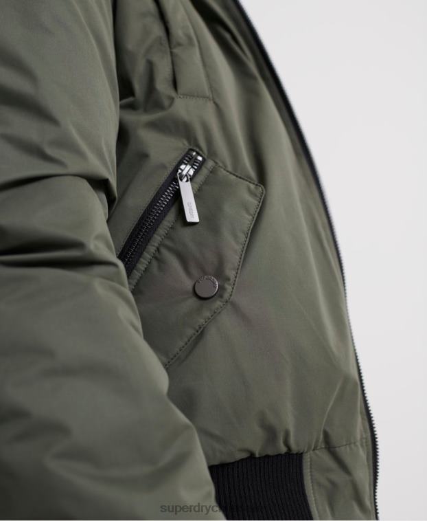 mujer Superdry verde chaqueta bomber de microfibra 2R68Z5711