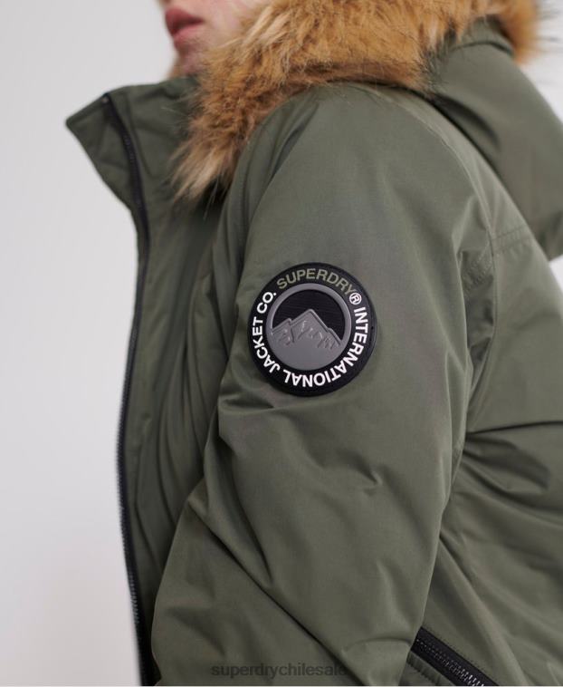 mujer Superdry verde chaqueta bomber de microfibra 2R68Z5711