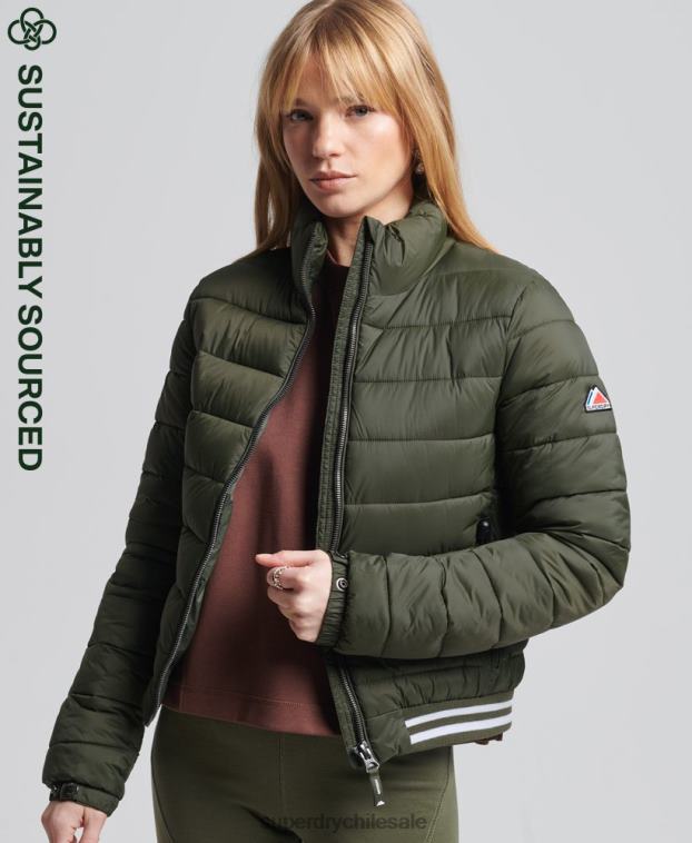 mujer Superdry verde chaqueta bomber fuji 2R68Z5652