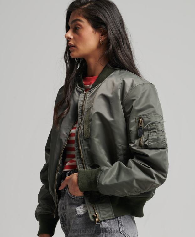 mujer Superdry verde chaqueta bomber ma1 2R68Z5644