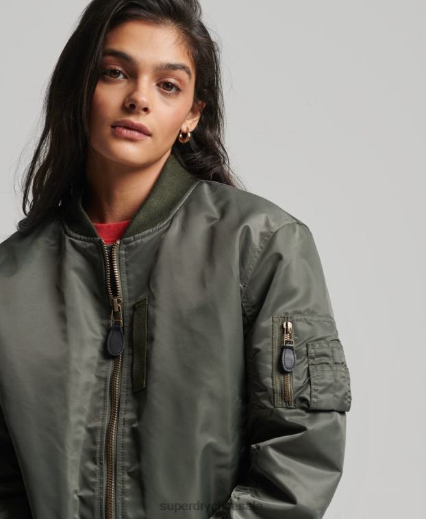 mujer Superdry verde chaqueta bomber ma1 2R68Z5644