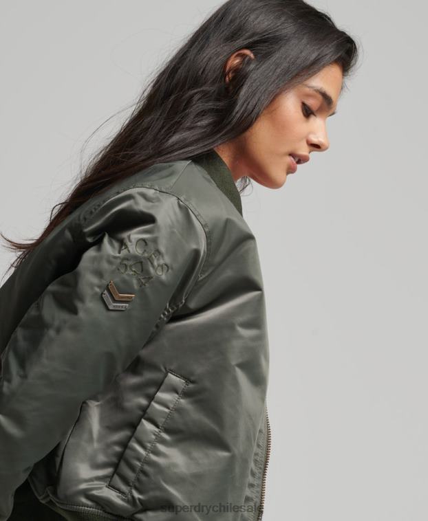 mujer Superdry verde chaqueta bomber ma1 2R68Z5644