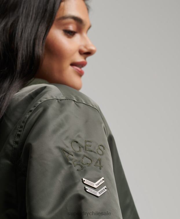 mujer Superdry verde chaqueta bomber ma1 2R68Z5644