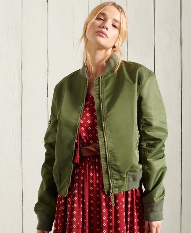 mujer Superdry verde chaqueta bomber ma1 2R68Z5656