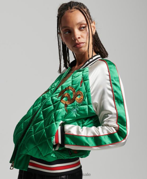 mujer Superdry verde chaqueta bomber suika 2R68Z3543