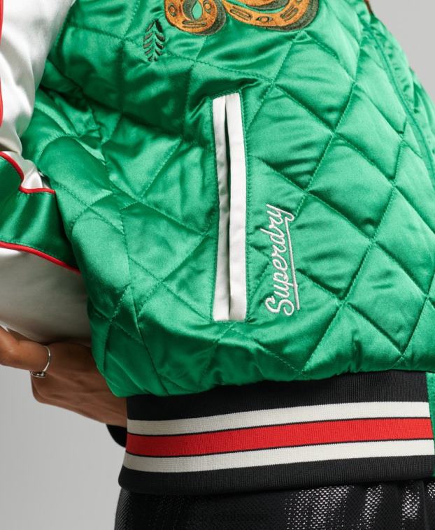 mujer Superdry verde chaqueta bomber suika 2R68Z3543