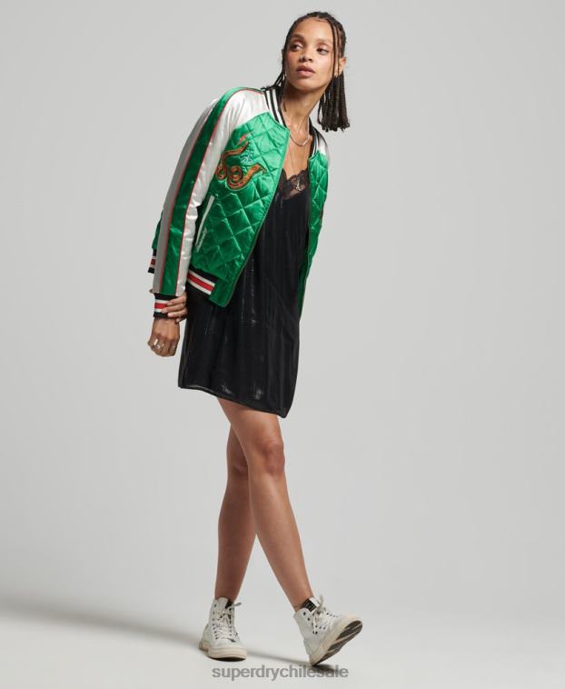 mujer Superdry verde chaqueta bomber suika 2R68Z3543