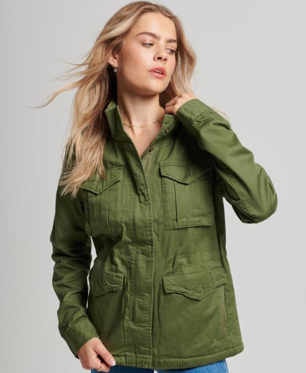 mujer Superdry verde chaqueta clásica de rookie borg 2R68Z5588