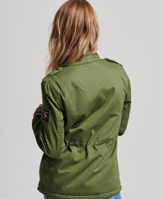 mujer Superdry verde chaqueta clásica de rookie borg 2R68Z5588