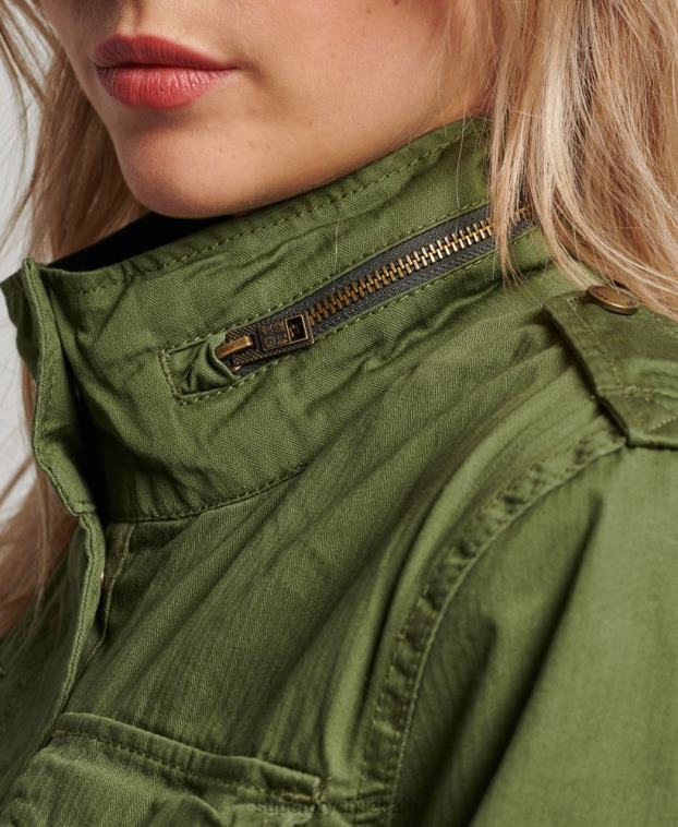 mujer Superdry verde chaqueta clásica de rookie borg 2R68Z5588