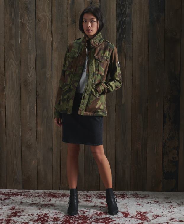 mujer Superdry verde chaqueta clásica de rookie borg 2R68Z5684