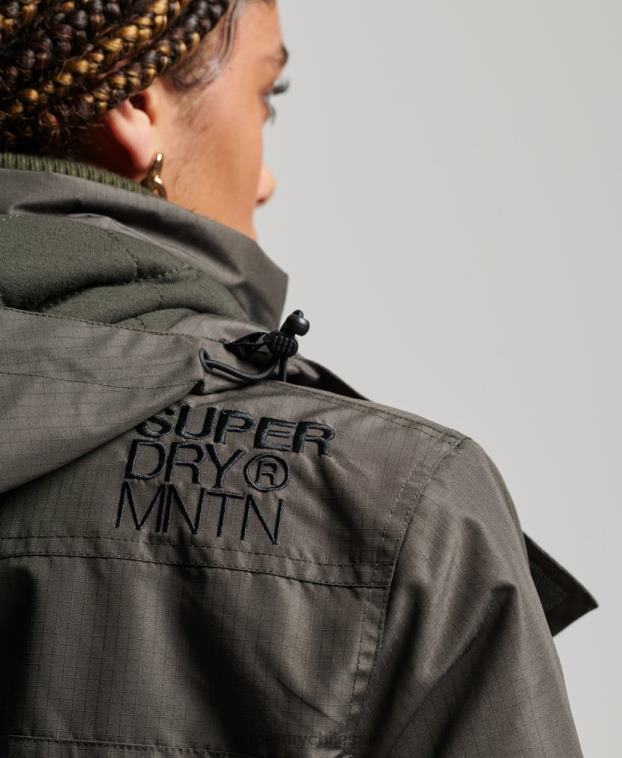 mujer Superdry verde chaqueta cortavientos mountain sd 2R68Z3728
