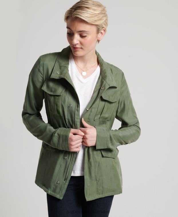 mujer Superdry verde chaqueta cupro m65 2R68Z3544