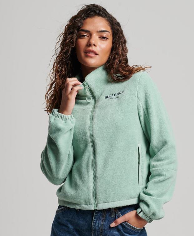 mujer Superdry verde chaqueta de montaña de forro polar 2R68Z3699