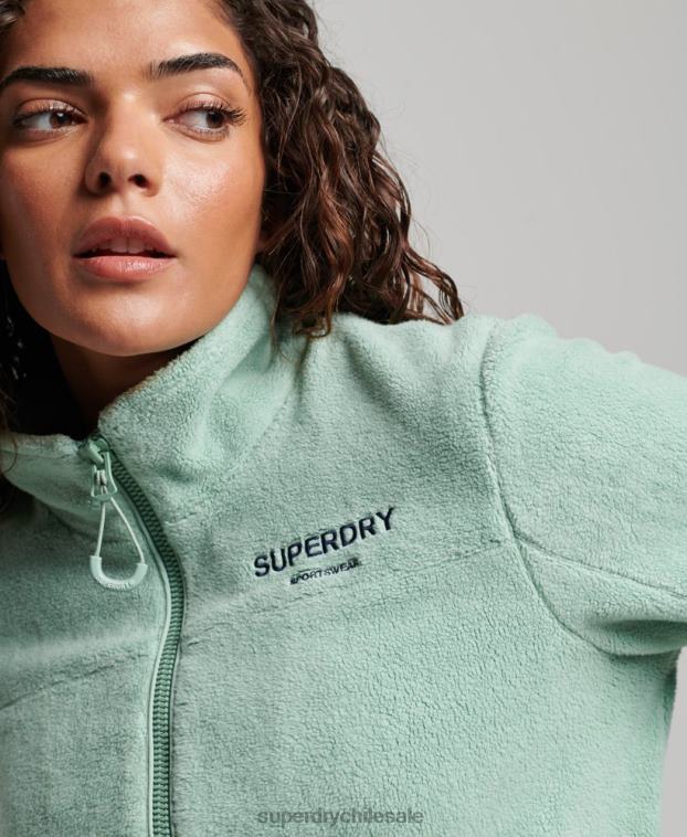 mujer Superdry verde chaqueta de montaña de forro polar 2R68Z3699