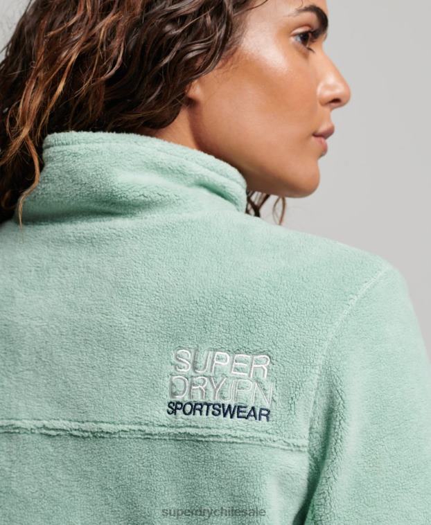 mujer Superdry verde chaqueta de montaña de forro polar 2R68Z3699
