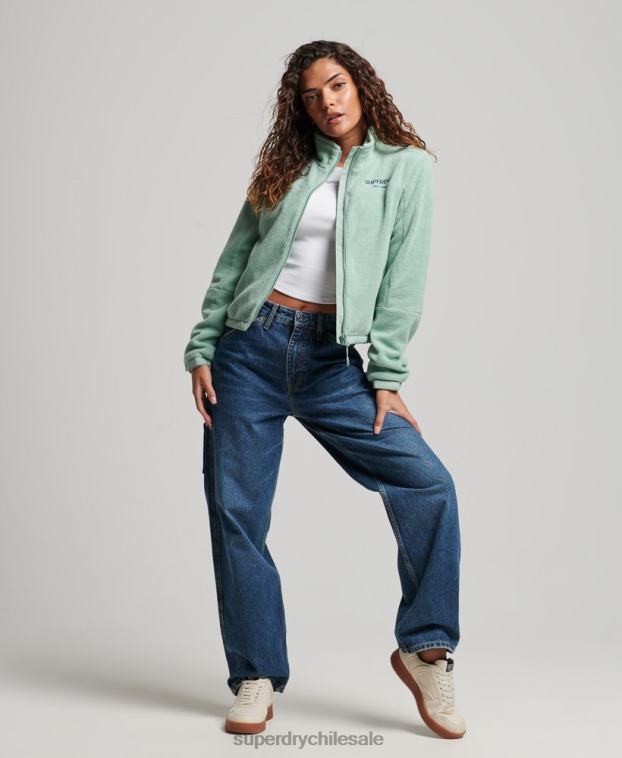 mujer Superdry verde chaqueta de montaña de forro polar 2R68Z3699