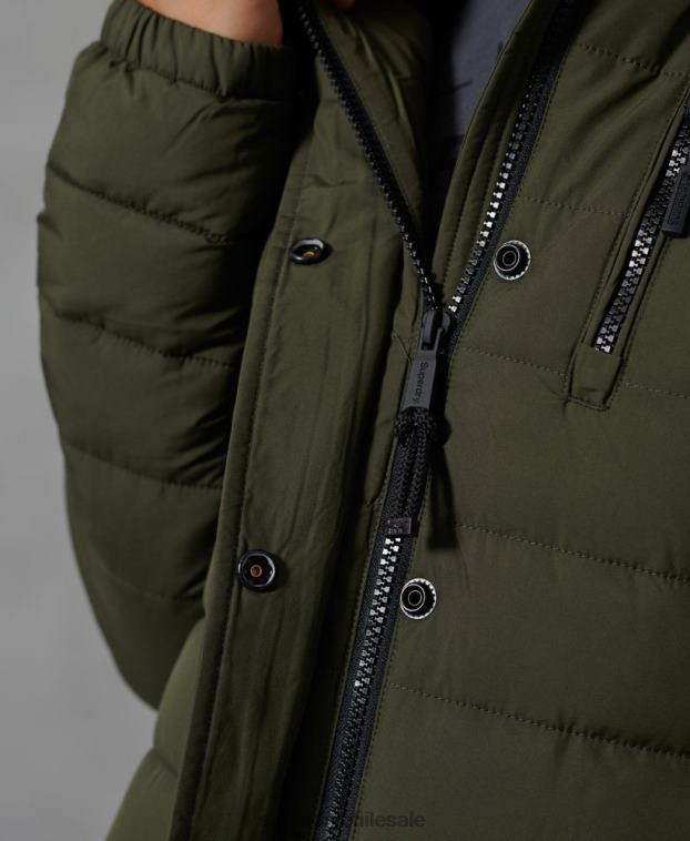 mujer Superdry verde chaqueta fuji clásica de piel sintética 2R68Z5607