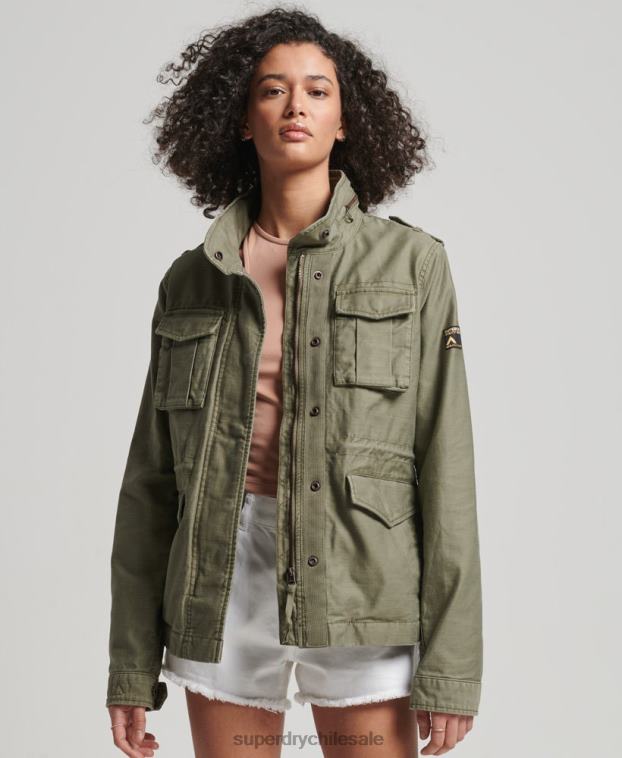 mujer Superdry verde chaqueta m65 antigua 2R68Z1992