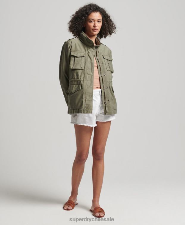 mujer Superdry verde chaqueta m65 antigua 2R68Z1992