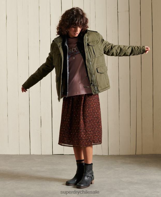 mujer Superdry verde chaqueta militar premium m65 2R68Z5595
