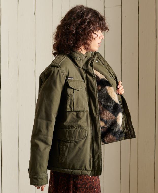 mujer Superdry verde chaqueta militar premium m65 2R68Z5595