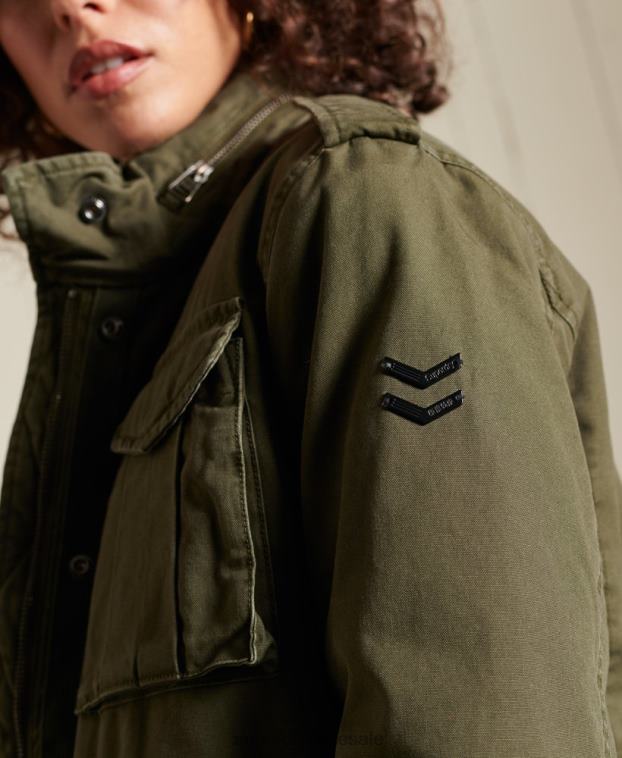 mujer Superdry verde chaqueta militar premium m65 2R68Z5595