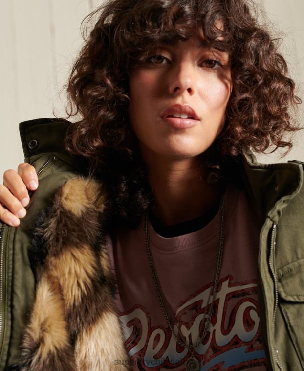 mujer Superdry verde chaqueta militar premium m65 2R68Z5595