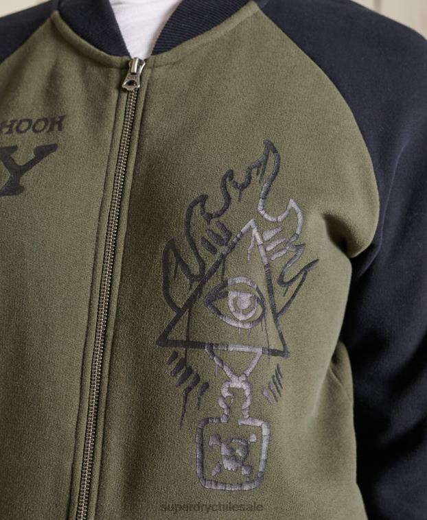 mujer Superdry verde chaquetas bomber de punto extragrande vintage 2R68Z6040