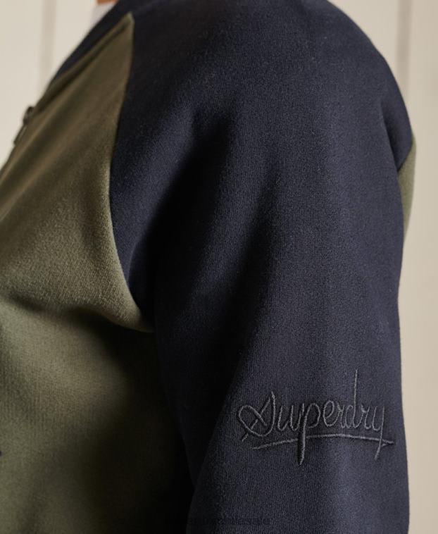 mujer Superdry verde chaquetas bomber de punto extragrande vintage 2R68Z6040